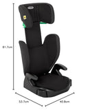 Graco Junior Maxi i-Size R129 Highback Booster car seat with cupholders, Suitable from 100-150cm (approx. 3.5 to 12 years), Midnight fashion
