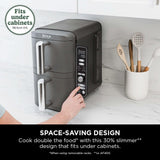 Ninja Double Stack XL Air Fryer, Vertical Dual Drawer AirFryer with 4 cooking levels, 2 Drawers and 2 Racks, Space Saving Design, 9.5L Capacity, 6 Cooking Functions, 8 Portions, Grey, SL400UK